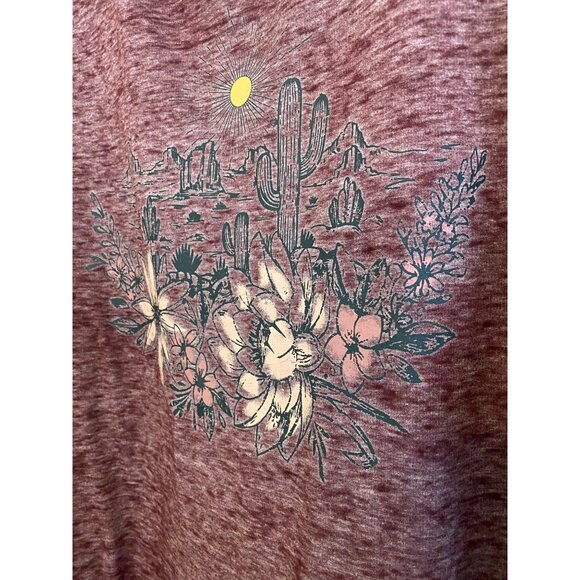 C&C California Women’s Burgundy Desert Long Sleeve Relaxed Fit Top Size 1X - Picture 3 of 6